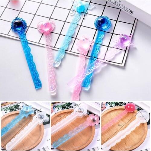 Transparent Ruler Silicone Mold DIY Star / Cherry Flower Shape DIY Rulers W/ Scale Crystal Epoxy Mould Handmade Jewelry Making