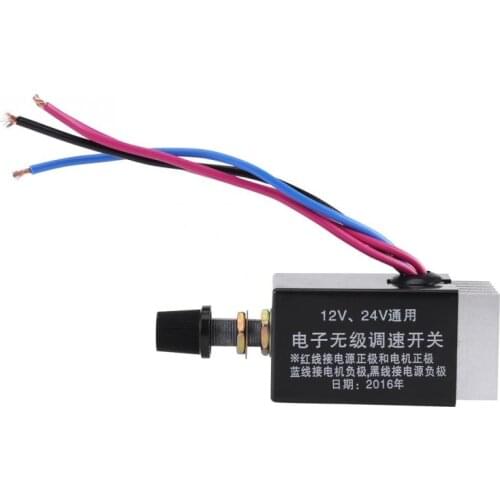 DC 12V/24V Motor Speed Regulator Controller Universal Stepless Speed Control Switch For Car Truck Fan Heater