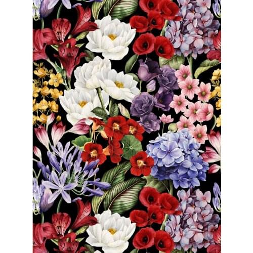 Peel And Stick Fresh Handpainting Watercolor Red/Yellow/Purple Flower Green Floral Self-Adhesive Prepasted Wallpaper Home Decor