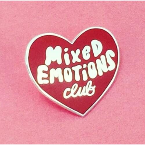 Mixed Emotions Club Glitter Enamel Brooch Pin Backpack Hat Bag Collar Lapel Pins Badges Women Mens Fashion Jewelry Accessories