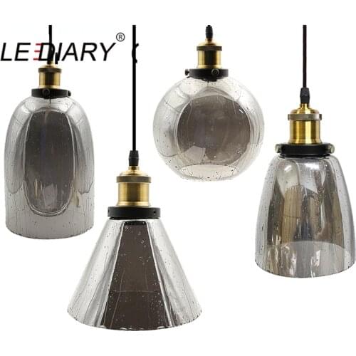 LEDIARY Glass Chandelier Lights Modern Coloured Glass Vintage Lighting Denmark Ceiling Nordic Lamp Loft Hanging Lustres for Din