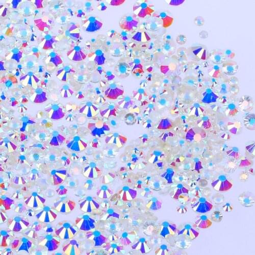 Nail Strass New Clear AB Color Hotfix Glass Rhinestones Glue Backing Iron On Strass Diamond Perfect Shine