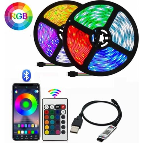 60LED/M 5V USB LED Strip with Bluetooth APP Control 5050 SMD Neon Tape TV Backlight Christmas Lights for Room Holiday Party