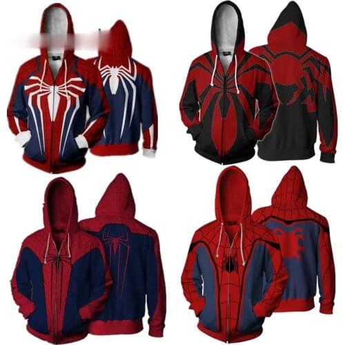 Hoodies For Men Venom Spider Cosplay Costumes Hoodie Sweatshirt Spider Men 3D Print Zipper Jackets Coat Long Sleeve Men Women