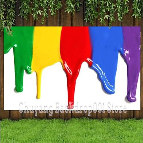 Paint Splatter Vinyl Background Abstract Painting Photography Backdrop Themed Happy Birthday Party Photo Booth