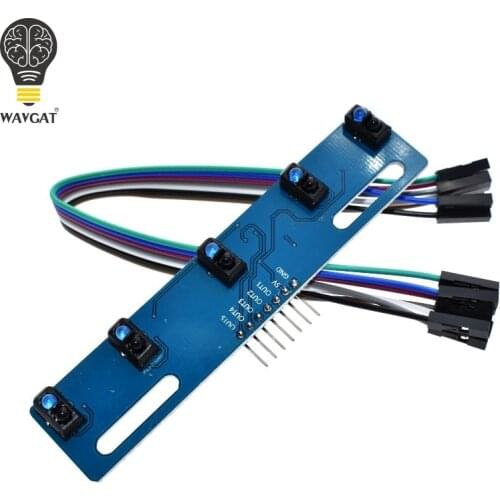 WAVGAT 5 Channel Infrared Reflective Sensor TCRT5000 IR Photoelectric Switch Barrier Line Track Module Obstacle Avoidance Sensor
