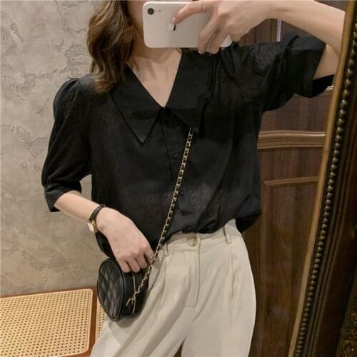 Cheap wholesale 2021 spring summer autumn new fashion casual ladies work women Blouse woman overshirt female OL Vy1404