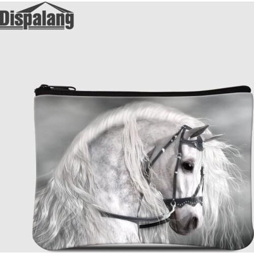 White Horse Printed Women Small Zipper Wallet Girls Outdoors Portable Clutch Ladies Mini Coin Purse Children Shopping Change Bag