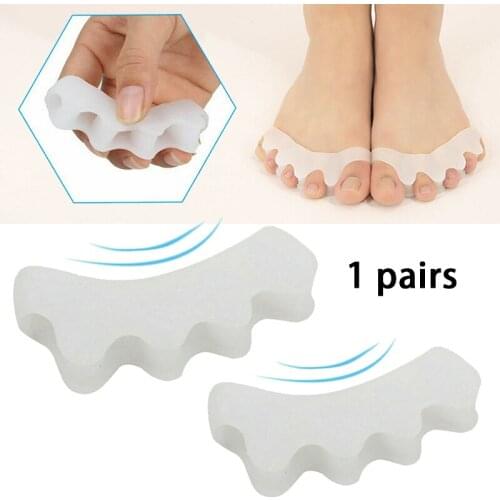 1Pair Corrector Toe Protector Silicone Thumb Valgus Protector Preventing Blisters Nail Tools Foot Care Five-toe Separators