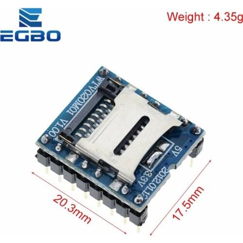 1PCS EGBO WTV020 WTV020-SD WTV020SD-20SS Mini SD Card MP3 Sound Module For PIC WTV020-SD-16P