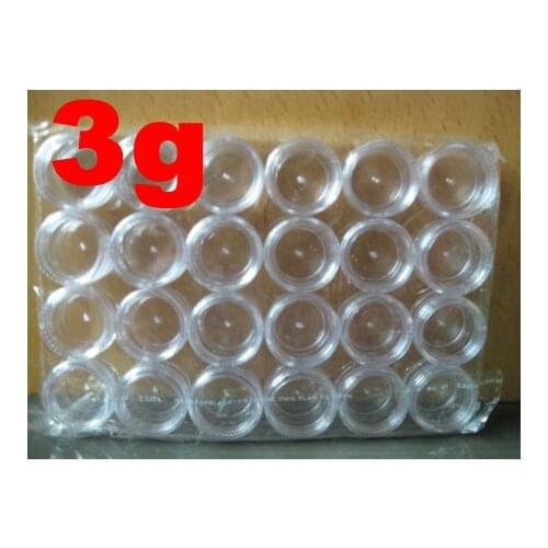 168pcs/lot 3g empty plastic jar pot case for Makeup Cosmetic cream bottle,nail art glitter dust powder case,cream