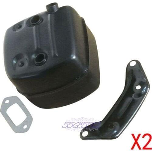 2 Pairs Exhaust Muffler & Gasket Set W/ Bracket Fit Husqvarna 371 372XP 385 390 390XP 362 Chainsaw