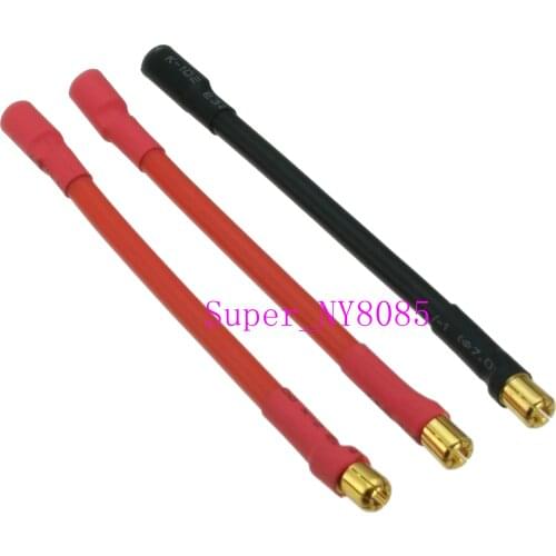 3pcs/set 6.5MM Bullet Male to Female 10AWG 10CM Castle Mambo ESC Extension cable