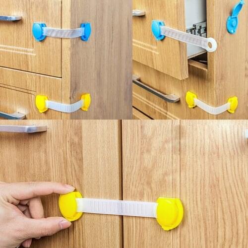 3pcsFlexiable Baby Safety Drawer Cabinet Doors Lock Baby Safety Plastic Lock Child Safety Lock