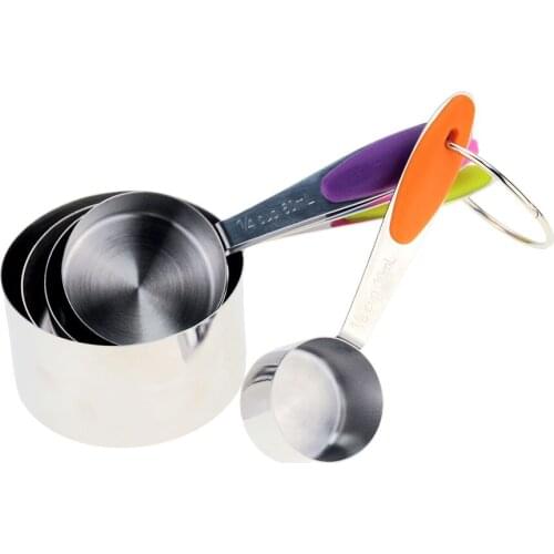 5Pcs Measuring Cups Measuring Spoons Set Stainless Steel Measuring Cup Spoon for Baking Tea Coffee Kitchen Measuring Tools