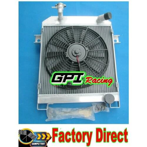 56MM ALUMINUM RADIATOR + FAN FOR JAGUAR MK2/MK II MT 1959-1967 59 60 61 62 63 64
