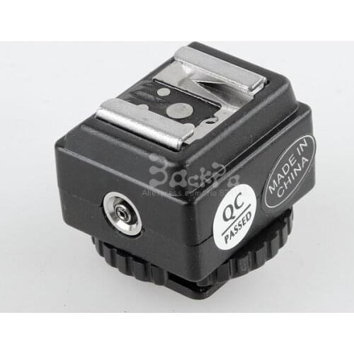 Flash hot shoe adapter with PC sync socket converter for sb600 sb700 sb800 sb-900 sb910 wireless trigger accessories C-N2