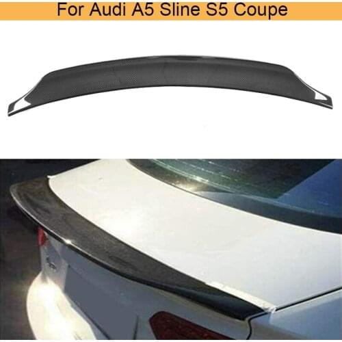 Black Car Rear Trunk Spoiler Boot Lip Wing For Audi A5 Sline S5 Coupe 2009-2016 Not For RS5 Carbon Fiber Rear Spoiler Wing