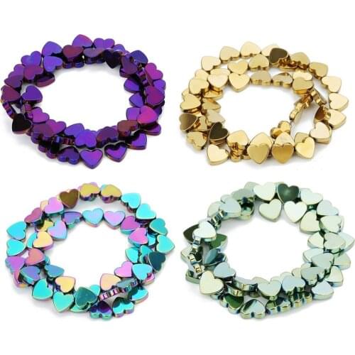 Spacer Beads for Jewelry Making Supplies Love Heart Hole Bead Diy Bracelet Accessories Gold steel Gallstone Wholesale Lots Bulk