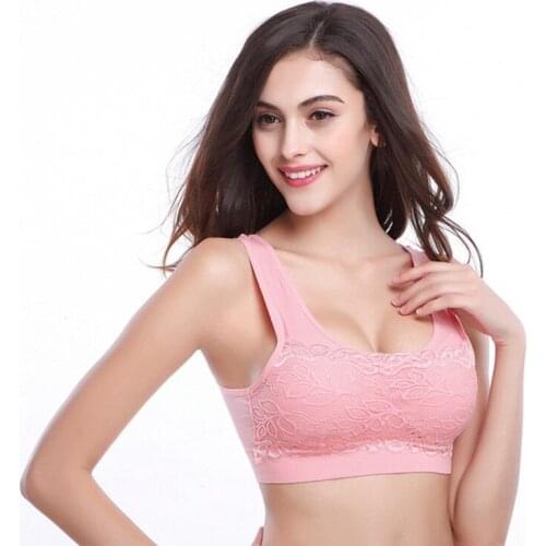 Fashion Sexy Women Lace Bralette Padded Bra Female Casual Breathable Stretch Sleeping Brassiere Women Wireless Bra Top