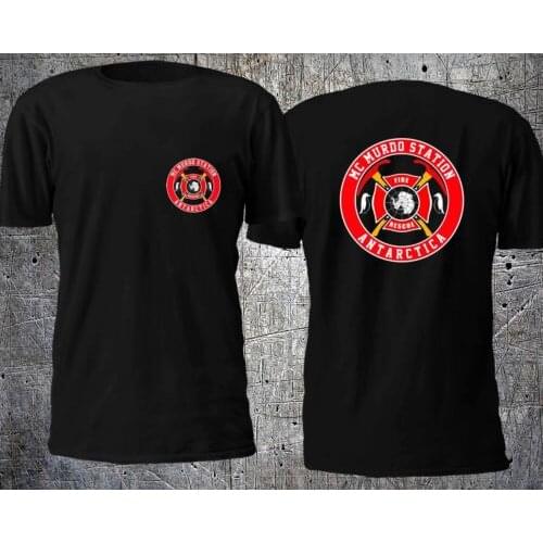 McMURDO ANTARCTICA STATION FIRE RESCUE T shirt Men two sides 100% cotton casual gift tee USA Size