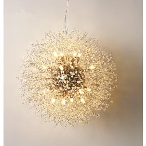 Creative Dining Room Chandeliers Dandelion Crystal Decoration Lamp be Used for Living Room Study Kitchen Bedroom