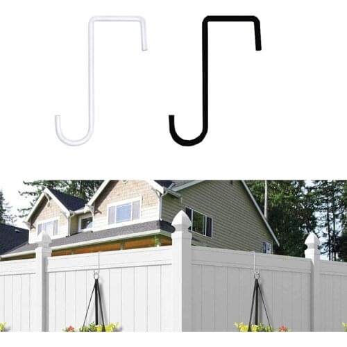 Garden Fence Patio Hooks Metal Hangers for Vinyl Fences Indoor Outdoor Hanging Lights Plants Bird Feeder Supply