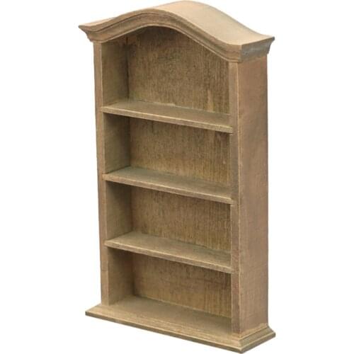 Doll House Miniature 4-Layer Birch Wood Shelves Cabinet Storage Stand Shelf 1:12 Dollhouse Home Room Furniture Set Accessory