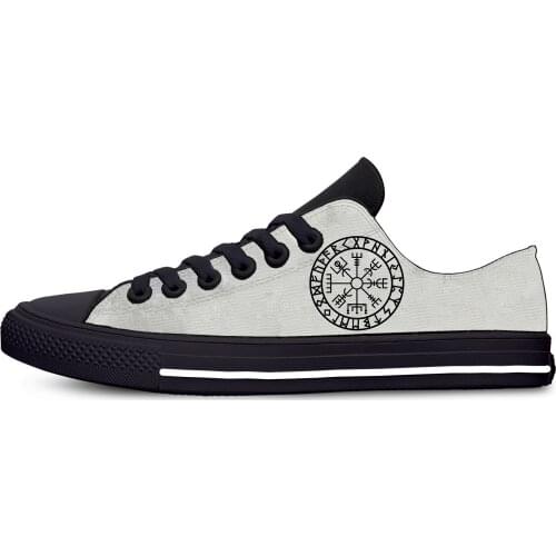 Vikings Odin Warrior Legend Cool Fashion Classic Casual Cloth Shoes Low Top Lightweight Breathable 3D Print Men women Sneakers
