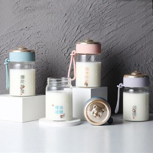 Chinese Style Koi Cute Glass Water Bottle 220ml BPA Free Kids Mini Water Bottle Milk Bottle Drinking Cup Eco-fiendly Garrafa