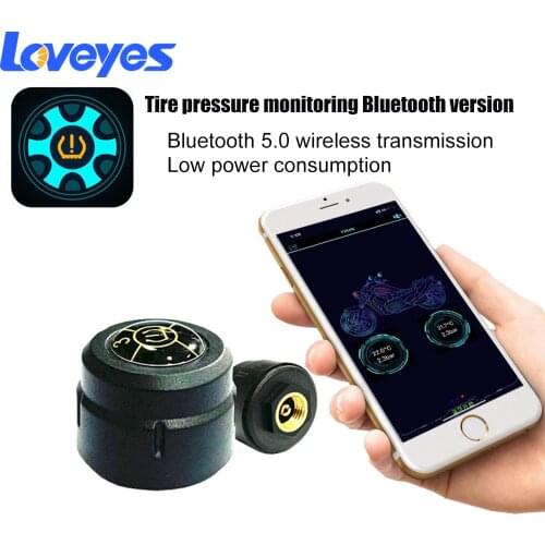 Motorcycle TPMS Tire Pressure Monitoring Bluetooth 5.0 Wireless Detection Two Wheels Tyre Pressure Temperature Alarm Warning