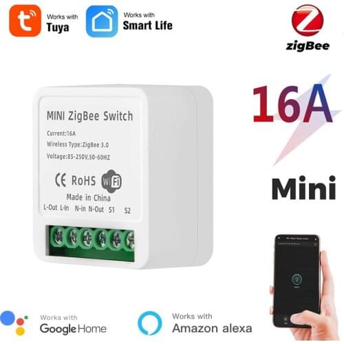 Mumubiz Tuya Zigbee Mini Switch, Smart 2 Way on-off Breaker, Stair Dual Control Switch, Works With Alexa and Google Home
