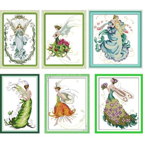 Cross Stitch Kit Stamped Angel Is Back Patterns Counted 11CT 14CT Printed Handmade Needlework Embroidery Decoration Arts Sewing