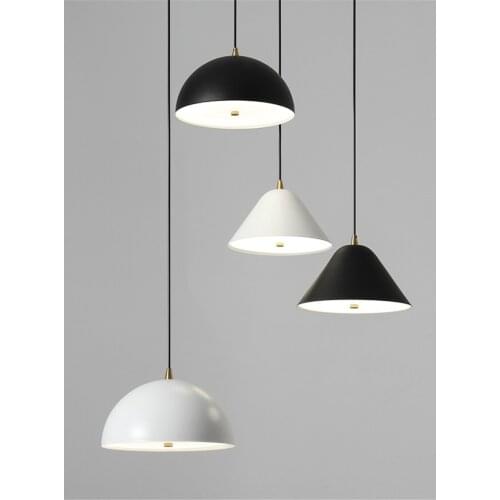 Nordic minimalist Acrylic metal lampshade pendant lights bedroom living room dining room bar bedside black lamp hanging lighting