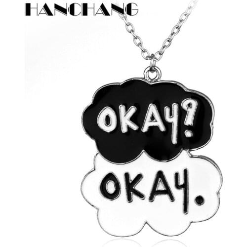 New Arrival Women Necklace Okay?Okey. Pendant Necklace Alloy Charms Penadnt Necklace Girl Female Necklace Gift