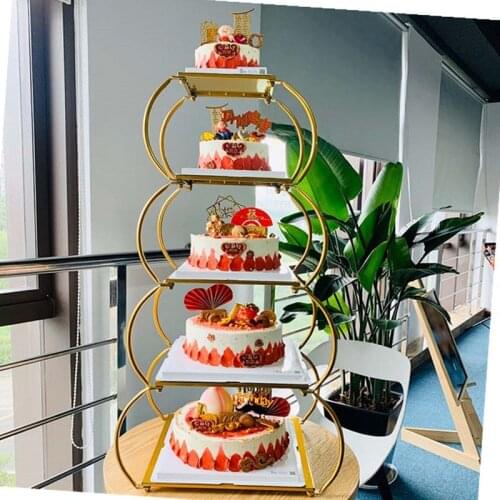 1pcs 3tier-6 tiers Cup Cake Stand Cake Tray Home Decoration Dessert Table Party Suppliers Cake Tools With Lace Edge Baking