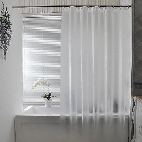 Translucent Shower Curtain Thicken EVA Bathroom Curtain Mildewproof Bath Screen Luxury Partition Curtain With Hooks Home Decor