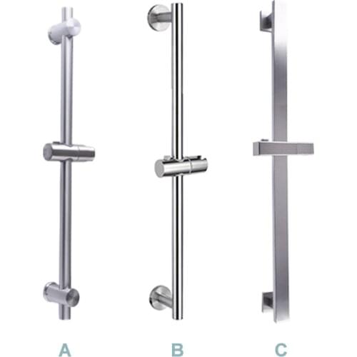 SUS304 Stainless Steel Adjustable Shower Slide Bar Bath Handheld Shower Rail Sliding Rod with Hand Shower & Hose Brushed Nickel