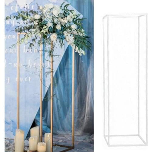 2pcs Detachable Iron Art Party Geometric Flower Rack Floor Vase Column Stand Event Decoration Rustproof Prop Wedding Centerpiece