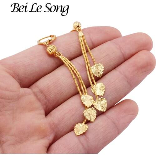 Earrings fashion 24K gold plated ear rings Womens jewelry earing Unusual earrings Heart dangle earings piercings for women