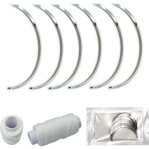 10 suture needles for veterinary surgery, surgical sutures, curved needles pigs sheep poultry beasts and suture needles