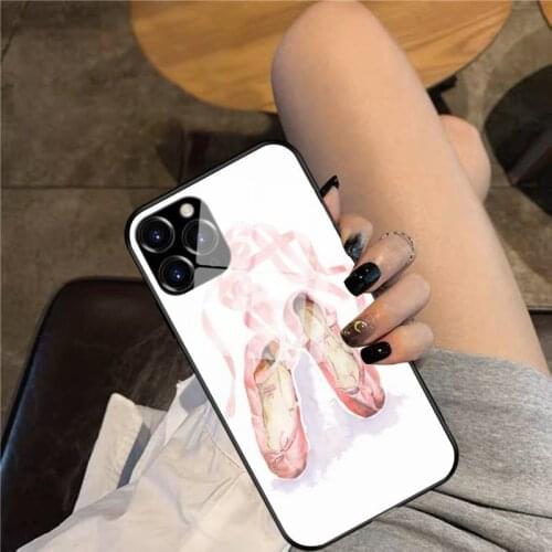 Ballet Phone Case Glass Phone Case For iphone 12 11 Pro Max XS XR X 8 7 Plus SE2 Case