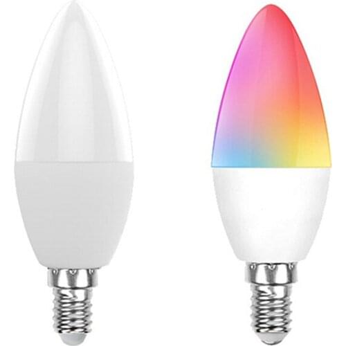 Wifi Smart Led Light Bulb Tuya Smart Bulb E14 E12 Smart Wifi Lamp LED Bulb For Home Alexa Voice Control RGB CW Colorful Lights