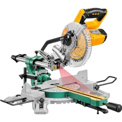Upgraded 7-inch rod miter saw with extended guide rail multi-function miter 45 degree woodworking tool aluminum sawing machine