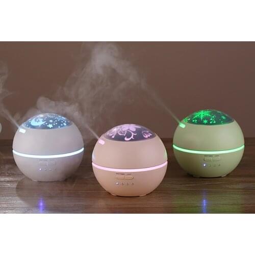 Humidifier Ultrasonic Aromatherapy Diffuser Light Shadow Wood Grain Aroma Diffusers Creative Night Light Aromatherapy Mist Maker