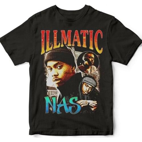 Vintage NAS ILLMATIC Black T shirtAll Size Reprint Cotton