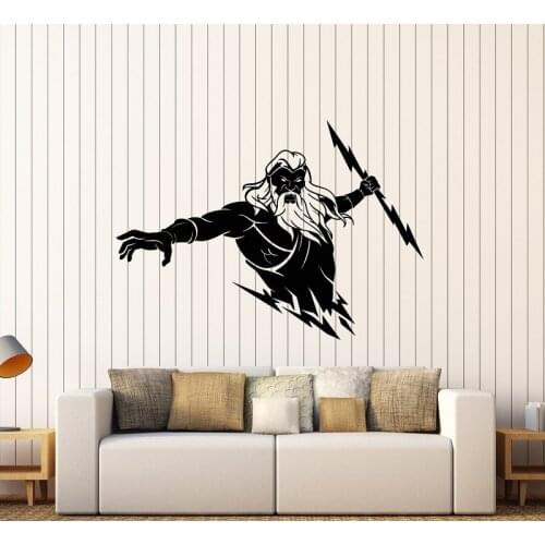 Vinyl wall decal home decoration boy bedroom wall sticker zeus ancient greek mythology god lightning sticker mural GXL10