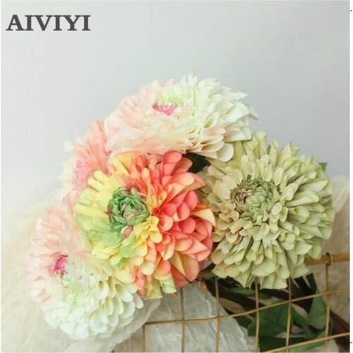 Weiss Dahlia wedding autumn home decor party garden Desktop christmas decoration fake artificial flowers plants diy craft