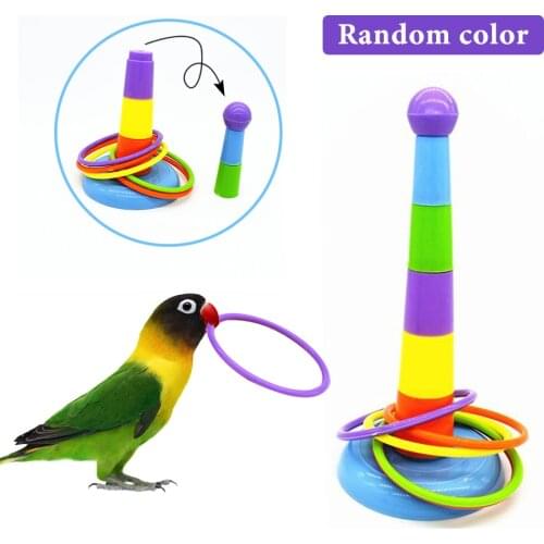 Funny Mini Ferrule Toy For Parrot Intelligence Developmental Game Colorful Rings Bird Activity Training Toy Drop Shipping