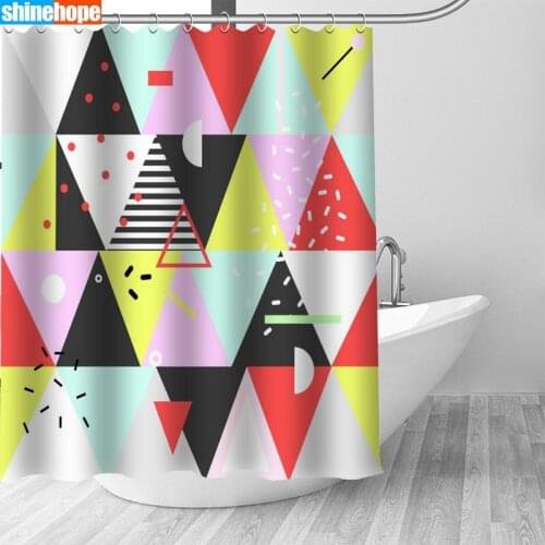 Customized Abstract Art Pattern Shower Curtain Waterproof Polyester Fabric 8 Sizes High Quality Bathroom Curtains